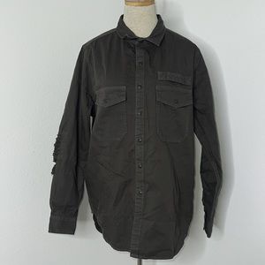 🔹 STAMPD Repaired Denim Shirt